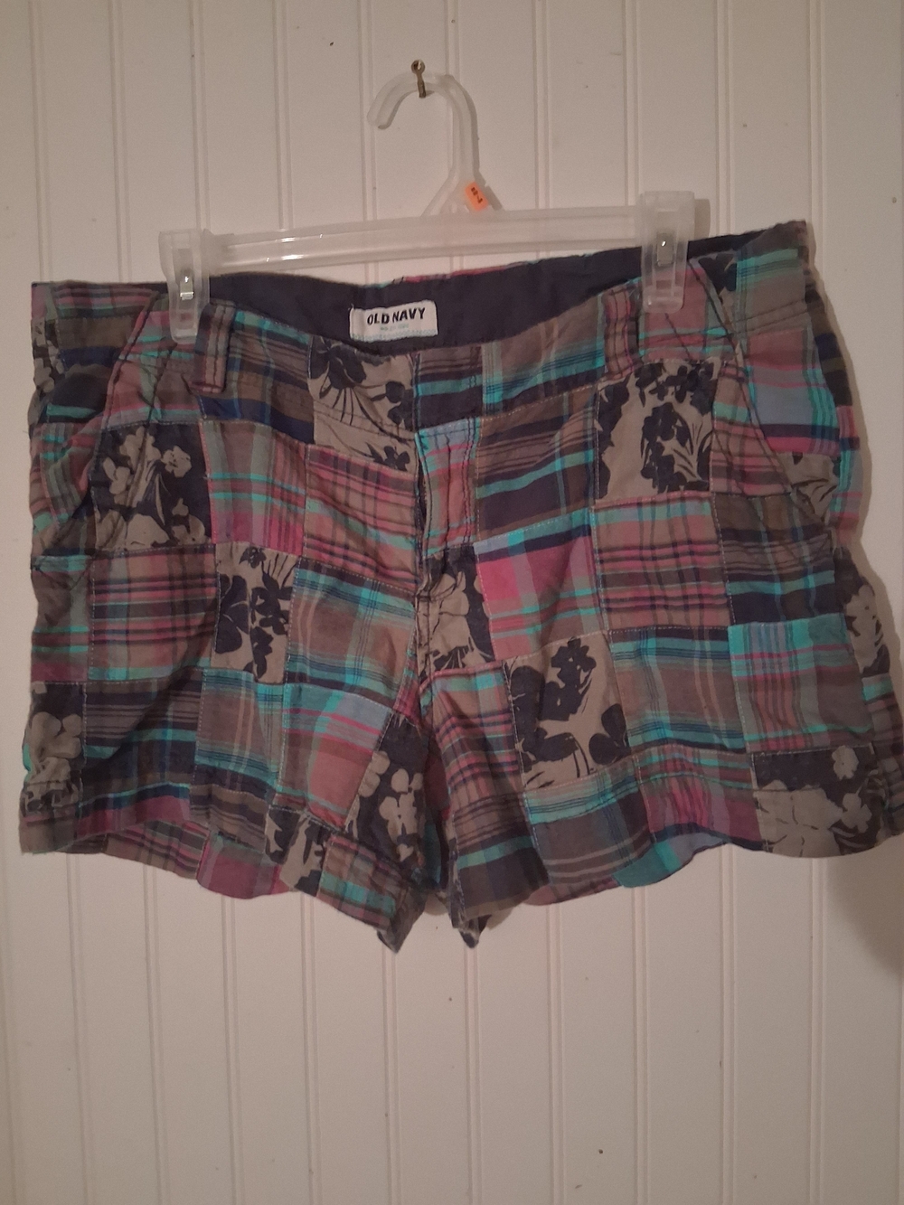 Old Navy Plaid Floral Patchwork Women's Shorts - Multicolor